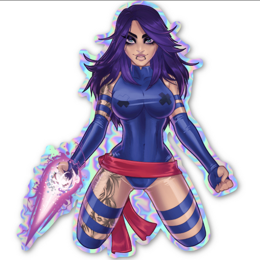 Holographic Starfucked Psylocke Sticker